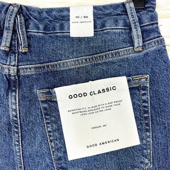 Good American NWT Good Classic Raw Hem High Rise Jeans - Picture 7 of 10